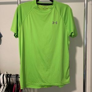 Mens Under Armor Green T Shirt Sz M